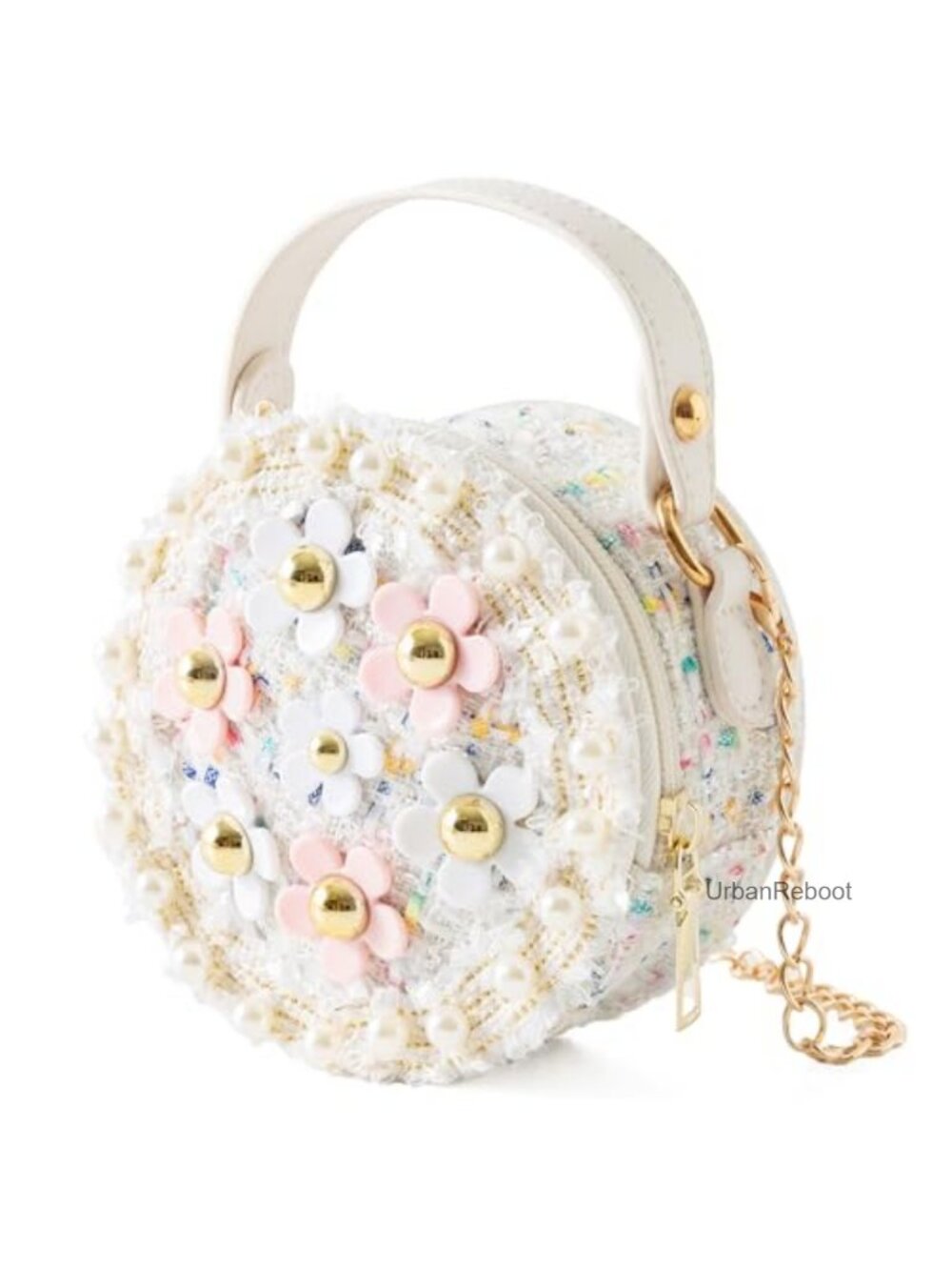 Girls PU Leather Floral Crossbody Purse Mini Handbag Adjustable Strap